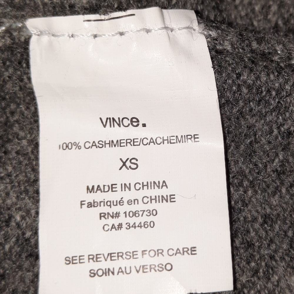 VINCE Cashmere Jewel Neck Tunic Sweater Sleeveless Grey Gray Soft Sz XS - Picture 10 of 12
